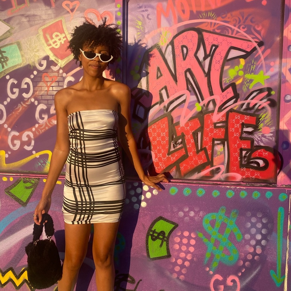 Black and White Mini Tube Dress